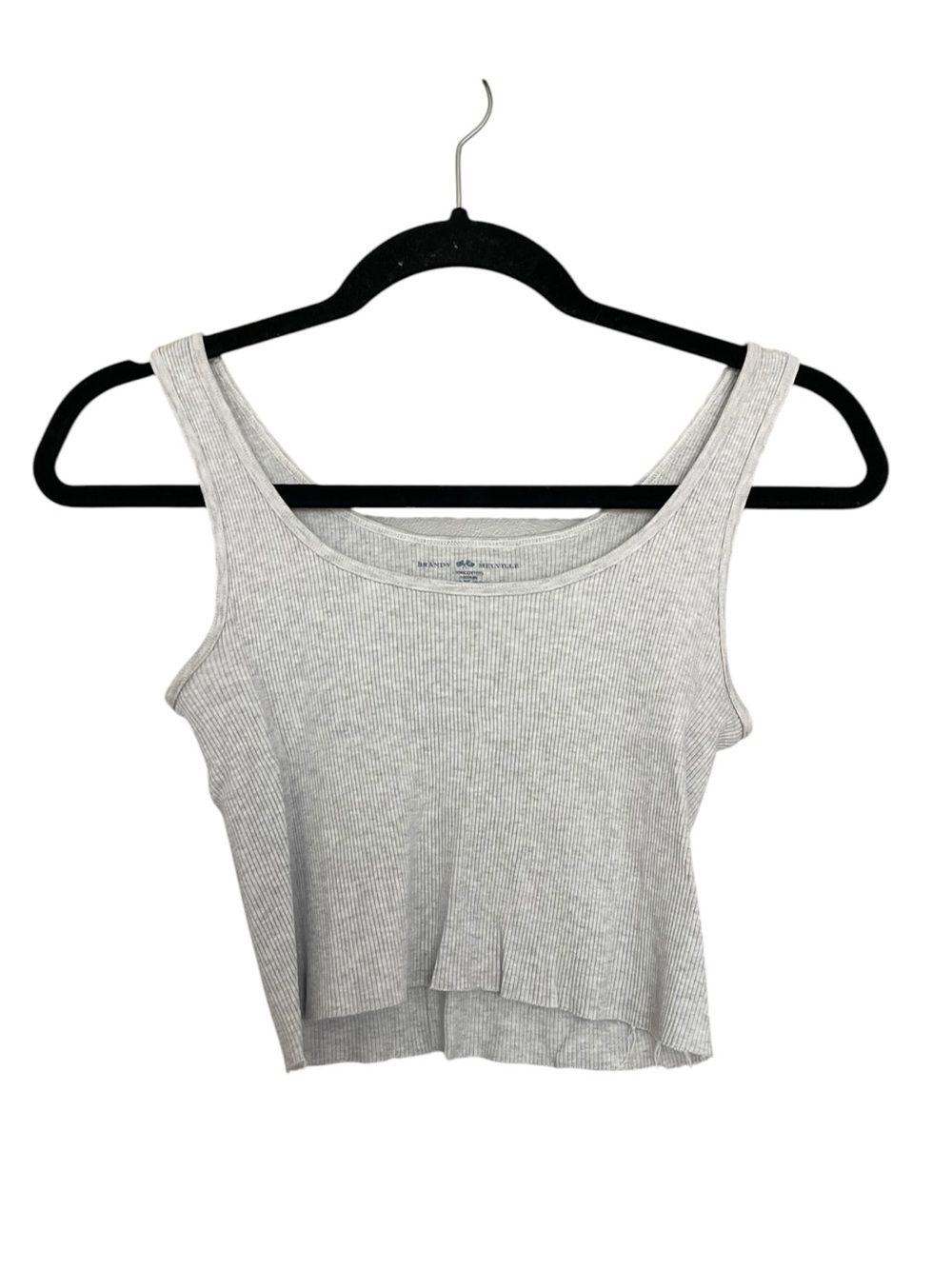 Brandy Melville Light Gray Ribbed Scoop Cropped Tank